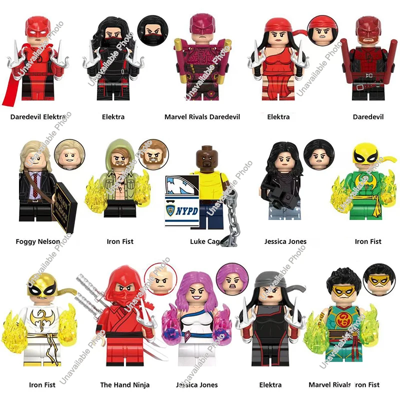 Hot Toys Marvel Rivals Iron Fist Elektra Bullseye The Hand Ninja Daredevil Elektra Jessica Jones Foggy Nelson Brick Kid Gift Toy