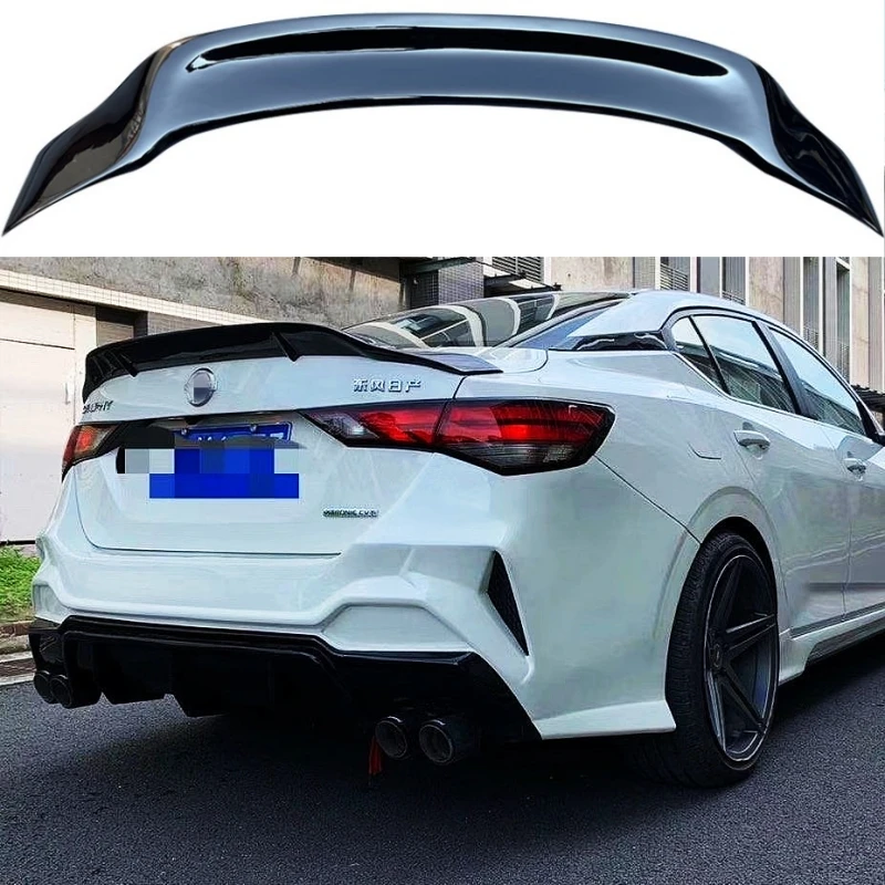 Car Trunk Spoiler Carbon Fiber FRP Rear Tail Wing Type R Accessories Spoiler For Nissan Sentra Sylphy 2020 2021 2022