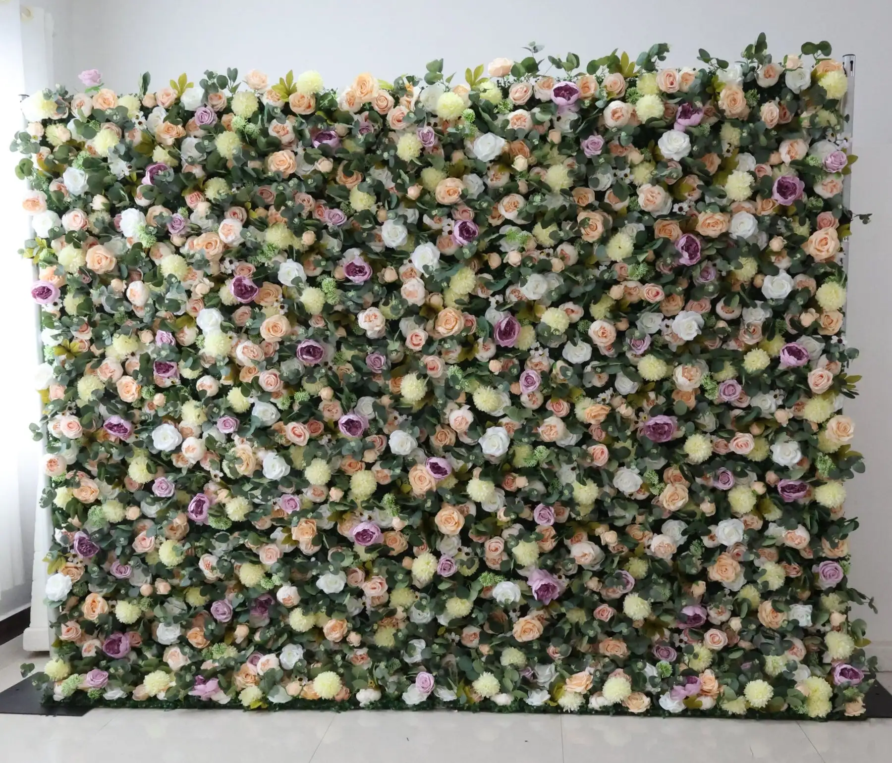 3D green pink rose wedding background, artificial rose fabric wall background wedding activity suggestions