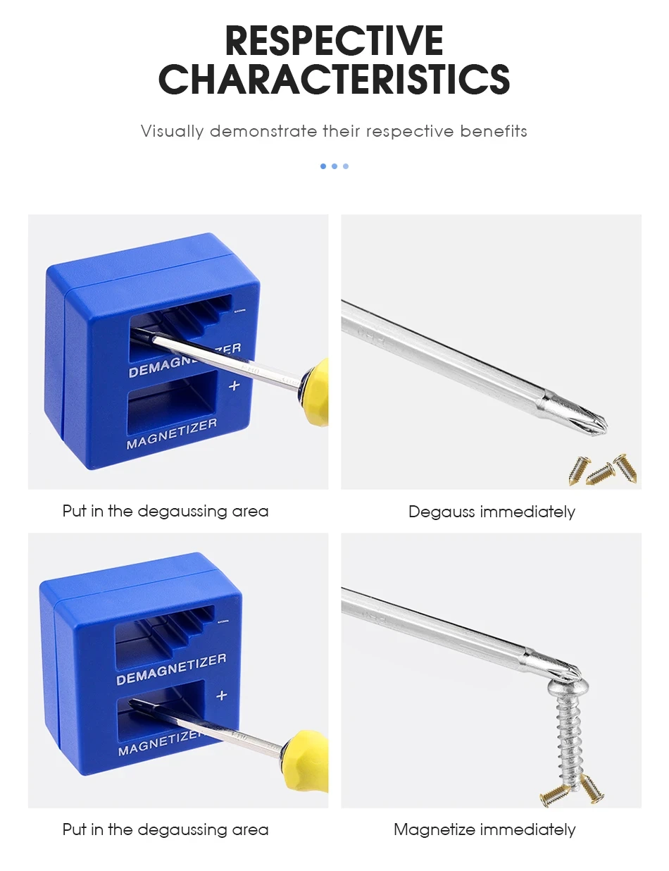 Schraubendreher 2-in-1 Magnetisierer und Entmagnetisierer, Professionelles Magnetisierungswerkzeug für Schraubendreher, Bohrer und Handwerkzeugteile – Detail 12