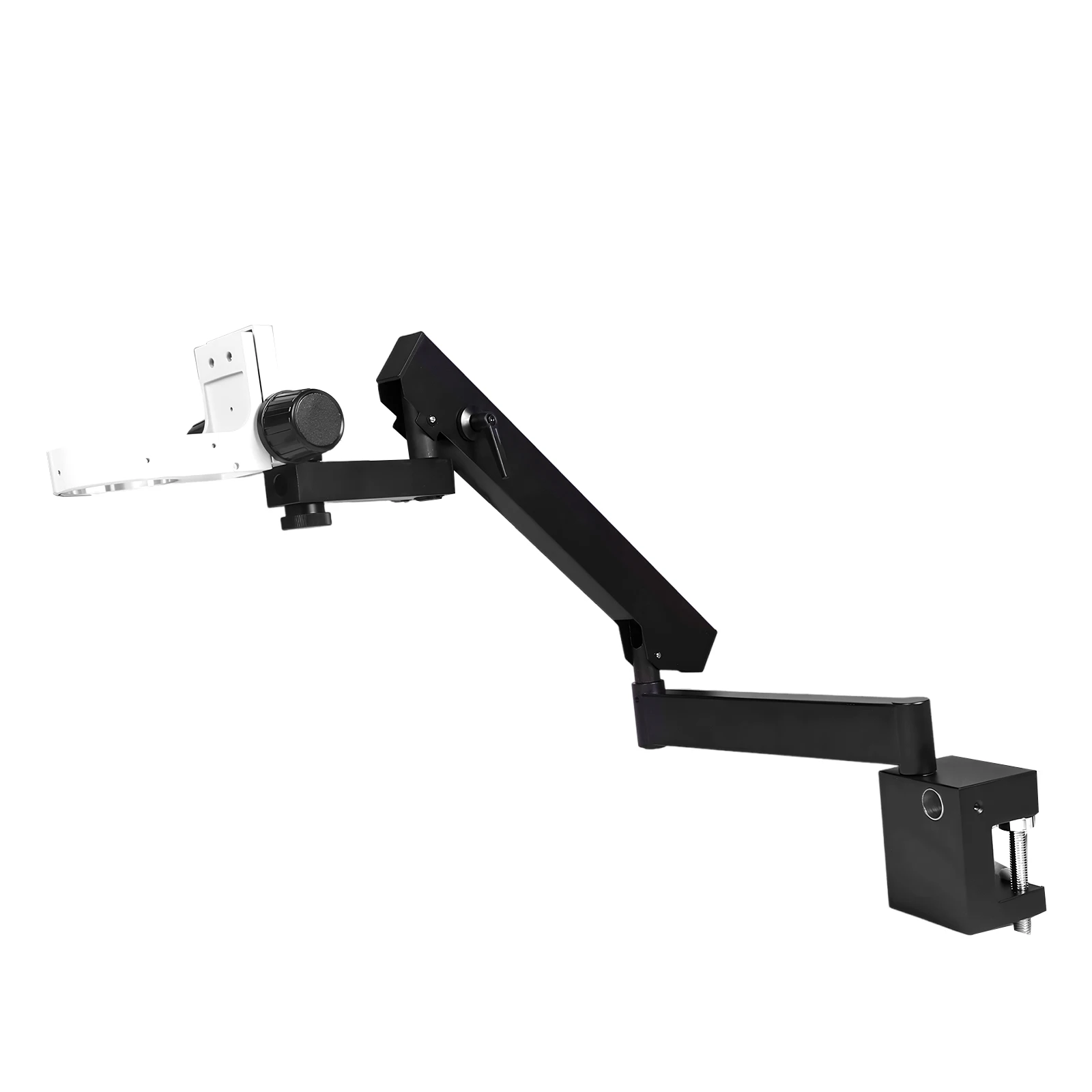

Cantilever Holder Stand with Table Clip Articulating Arm Pillar Clamp Stand Adjusted Up and Down for Binocular Stereo Microscope