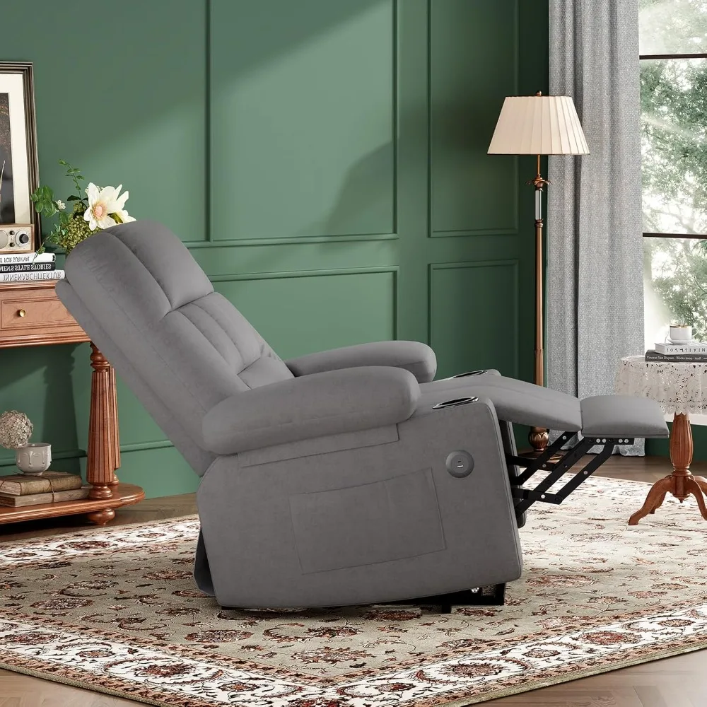 كرسي كرسي رفع كهربائي كبير الحجم مع تدليك، حرارة، منافذ USB لكبار السن الكبار والطويل