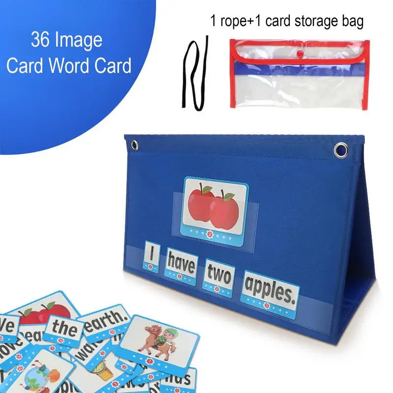 Multifunctional Table Top Pocket Chart Classroom Pocket Chart With Sentence Strips Storage Pouch 15x23inch