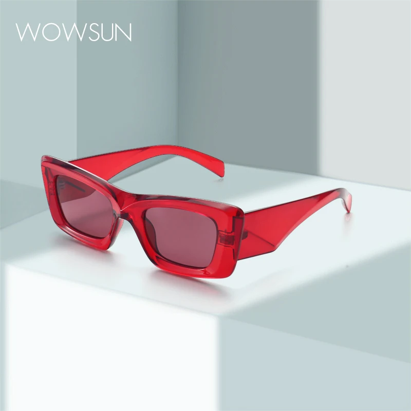 

WOWSUN Small Sunglasses Rectangle Thick Frame Square Sun Glasses Men's Black Blue Ladies Sun Shades Uv400 Unisex Eyewears