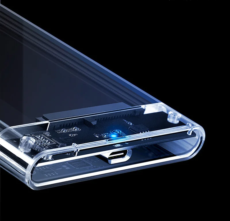 Transparent HDD Case HDD Enclosure 2.5 Inch SSD SATA To USB 3.1 Micro Type-C Adapter Portable External Hard Drive Box Tool-Free view 6