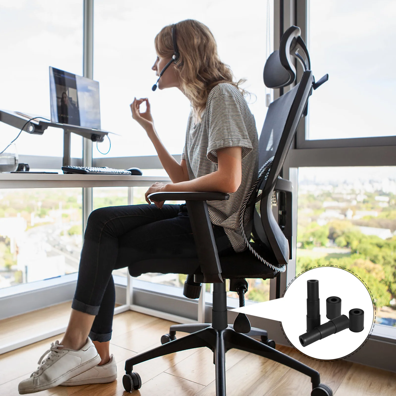 

4Pcs Gas Lift Cylinder Dust Cover Telescoping Protection for Office Chair Accessories Gaming Chair Parts 10cm Lift Dust Cover