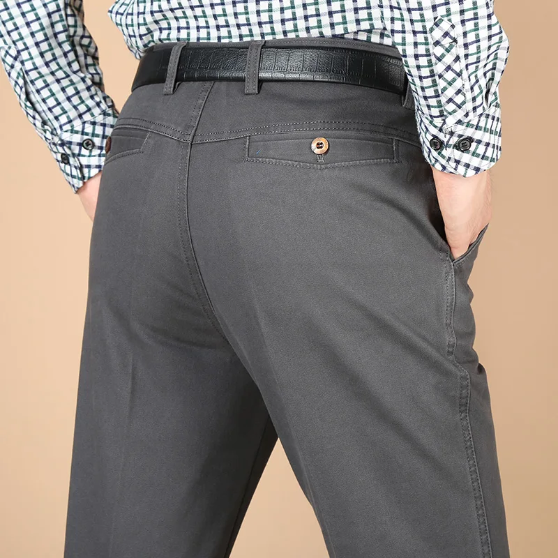 

Thiened Fce Lined Loose Casual Pants for Dad Spring Autumn Winter Faion Urban Sle Polyester Cotton Blend Anti-Wrinkle