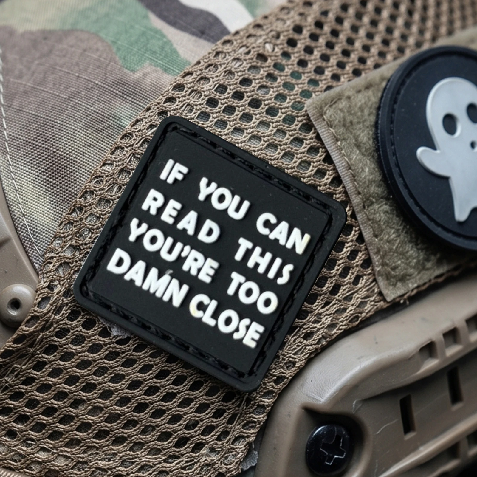 If You Can Read This You're Too Damn Close Patch Funny PVC Tactical Morale 3D Rubber Badge Hook and Loop Backpack Gear