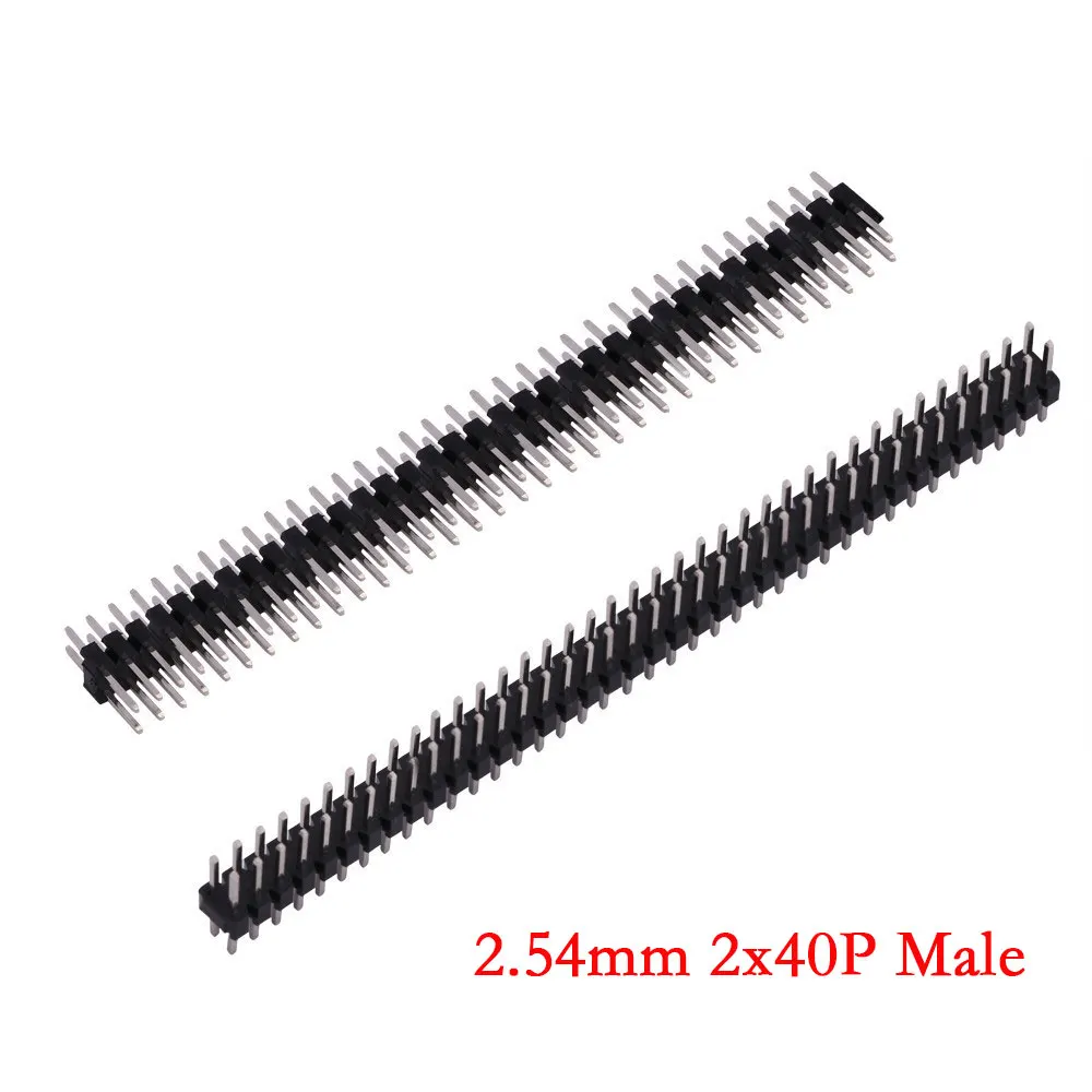Toonhoogte 2.54mm 1x40Pin 2x40Pin 80Pin Enkele Dubbele Rij Vrouwelijke Mannelijke Header Strip Haakse SMT SMD Ronde Rechte Connector