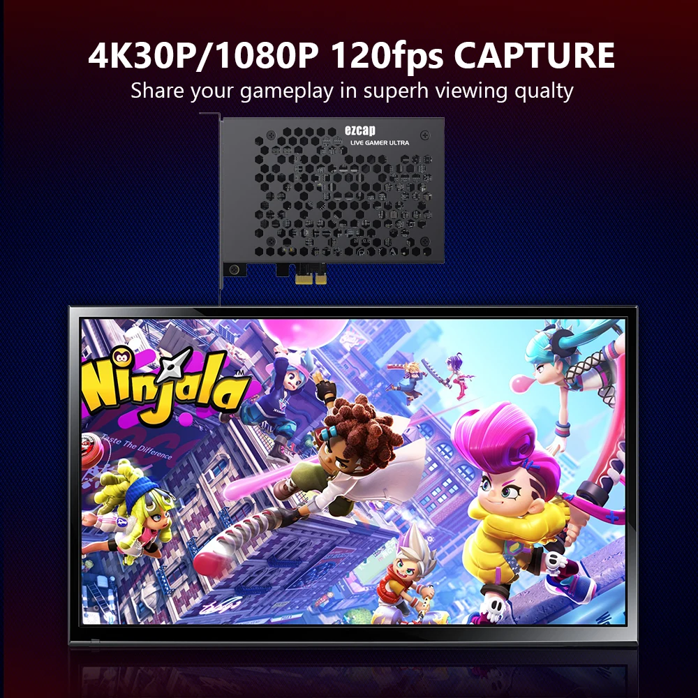 Ezcap334 4K 60fps HDR 1080p 240fps PC 라이브 스트리밍 박스 HDMI 루프, 4K 30 Pcle 비디오 캡처 카드 비디오 녹화, 라인 입력 포함