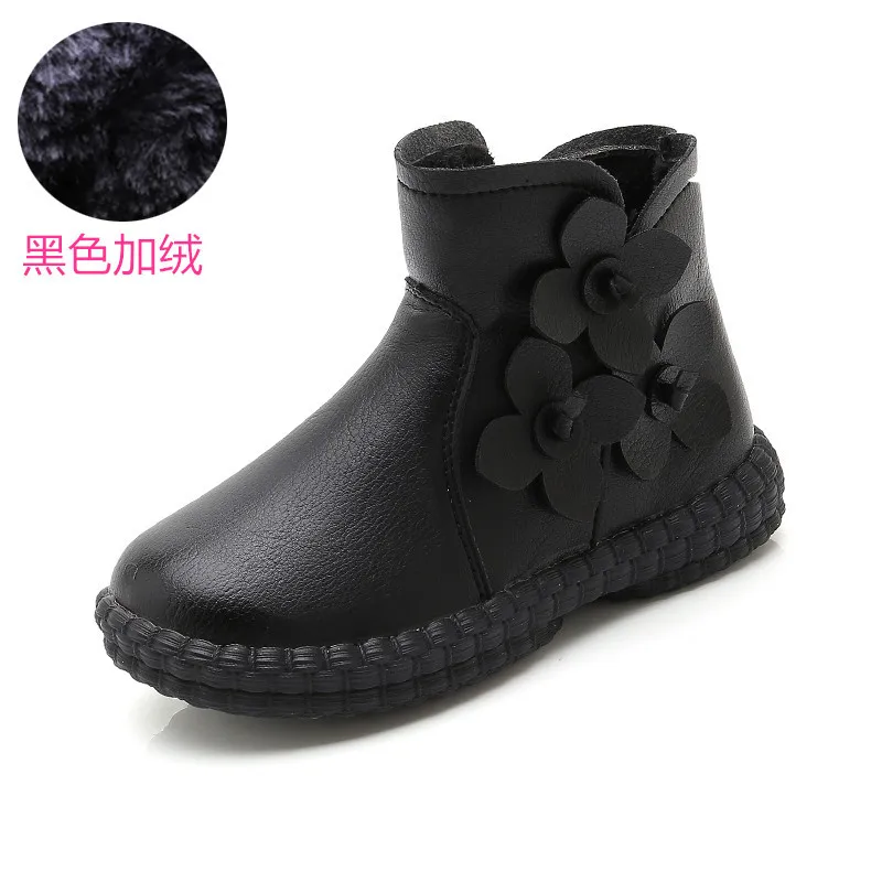 Autumn Winter Warm plush Girls Boots Kids snow boots Children Winter Boots Princess shoes red pink 2 3 4 5 6 7 8 9 10T