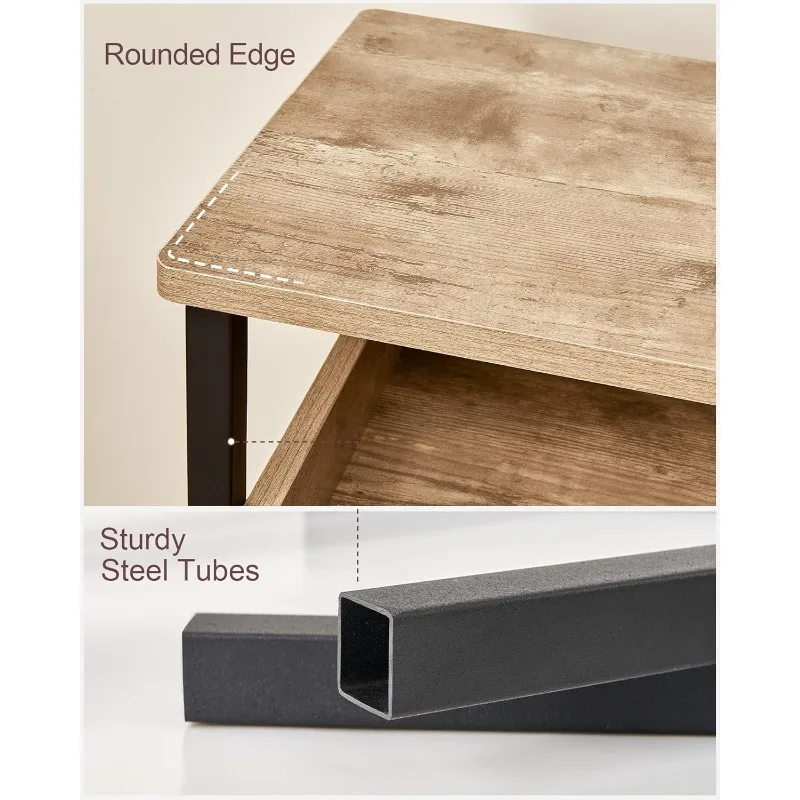 โต๊ะข้างทรงสูง, โต๊ะไฮเอนด์ 30 นิ้ว, โต๊ะทางเข้าเล็ก, โต๊ะข้างเตียงสําหรับห้องนั่งเล่นและห้องนอน, สีเทาและสีดํา