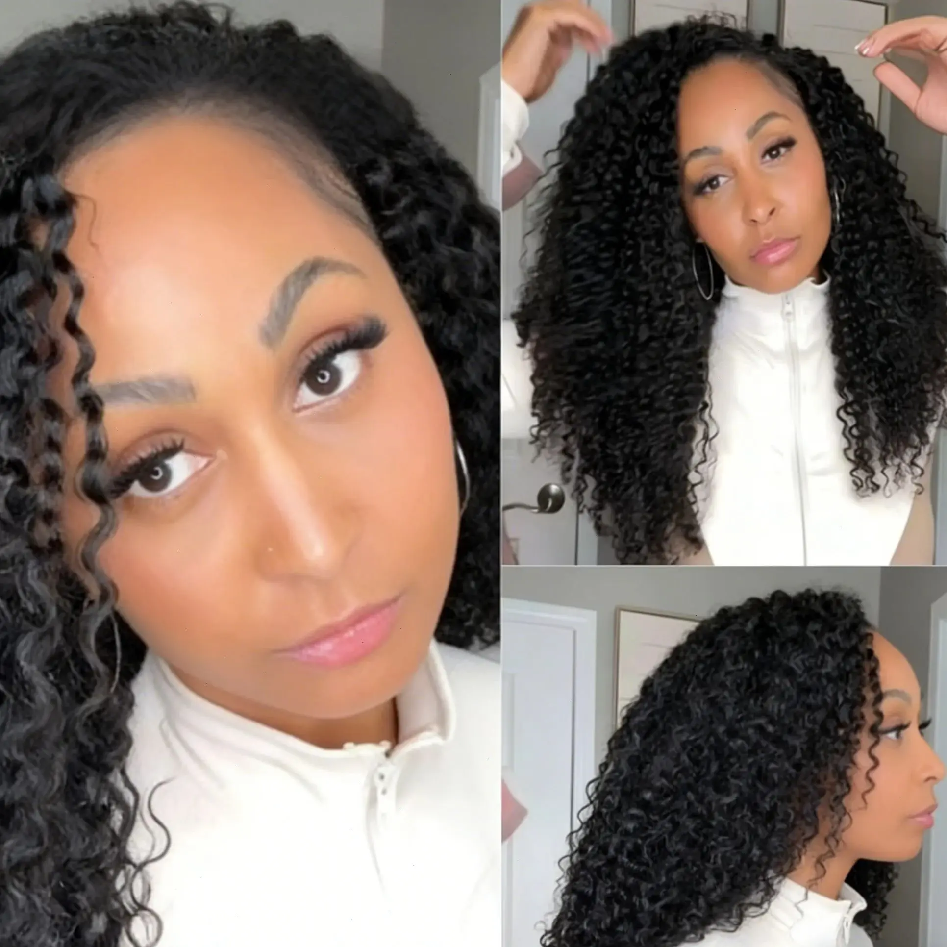 

Натуральные волосы для наращивания Deep Wave Knotless Pre-Separated Crochet: густые, с эффектом перьев на концах, для крючкового плетения