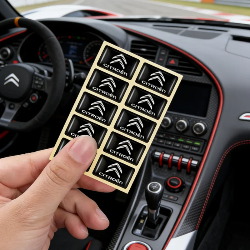 10Pcs Fashion Trend  For Citroen C4 C3 C2 C1 C5 DS3 Berlingo Xsara headrest Picasso Jumper Logo Car Stickers Accessories