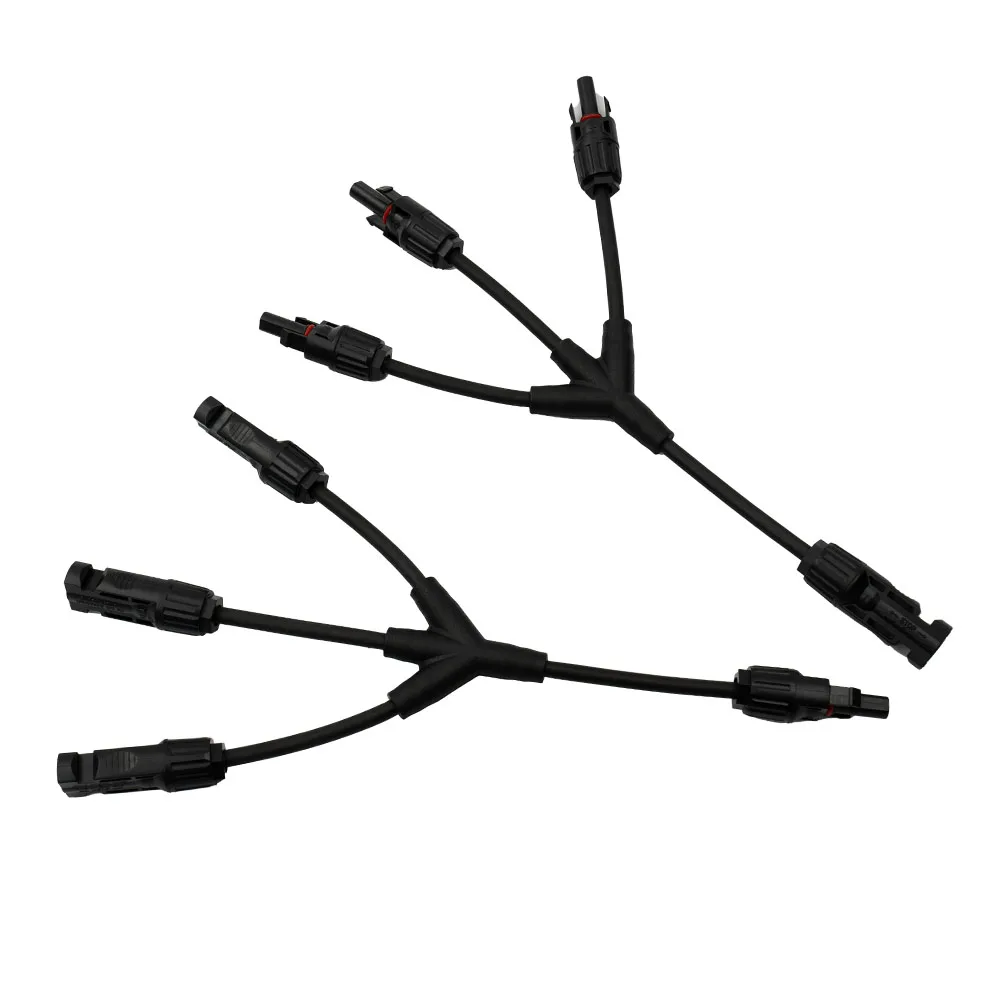 Cable Distributor 3-way Connector Y Type 1 Pair 2.5mm-6mm2 20A-30A Accessories Black Panel Connector -40°C To 85°C