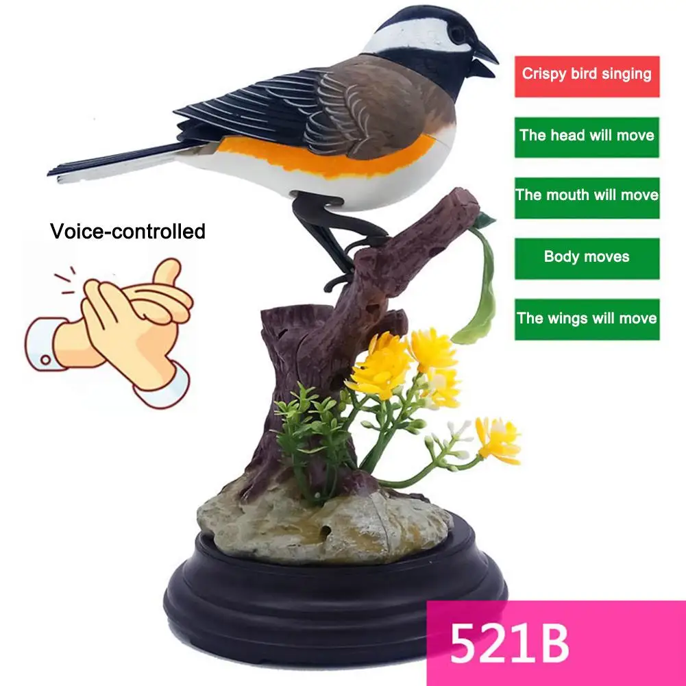 

Simulation Voice Control Little Bird Creativity Cute Bird Decorative Item Room Home Decoration Toys For Children Gift C0i1