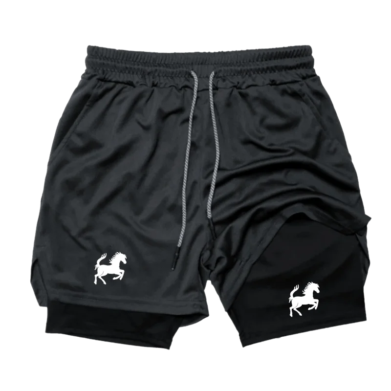

Мужские двухслойные шорты 2 в 1, спортивные шорты для фитнеса, повседневные узкие шорты для тренировок в тренажерном зале, брендовые шорты для бега, сетчатая быстросохнущая спортивная одежда, лето