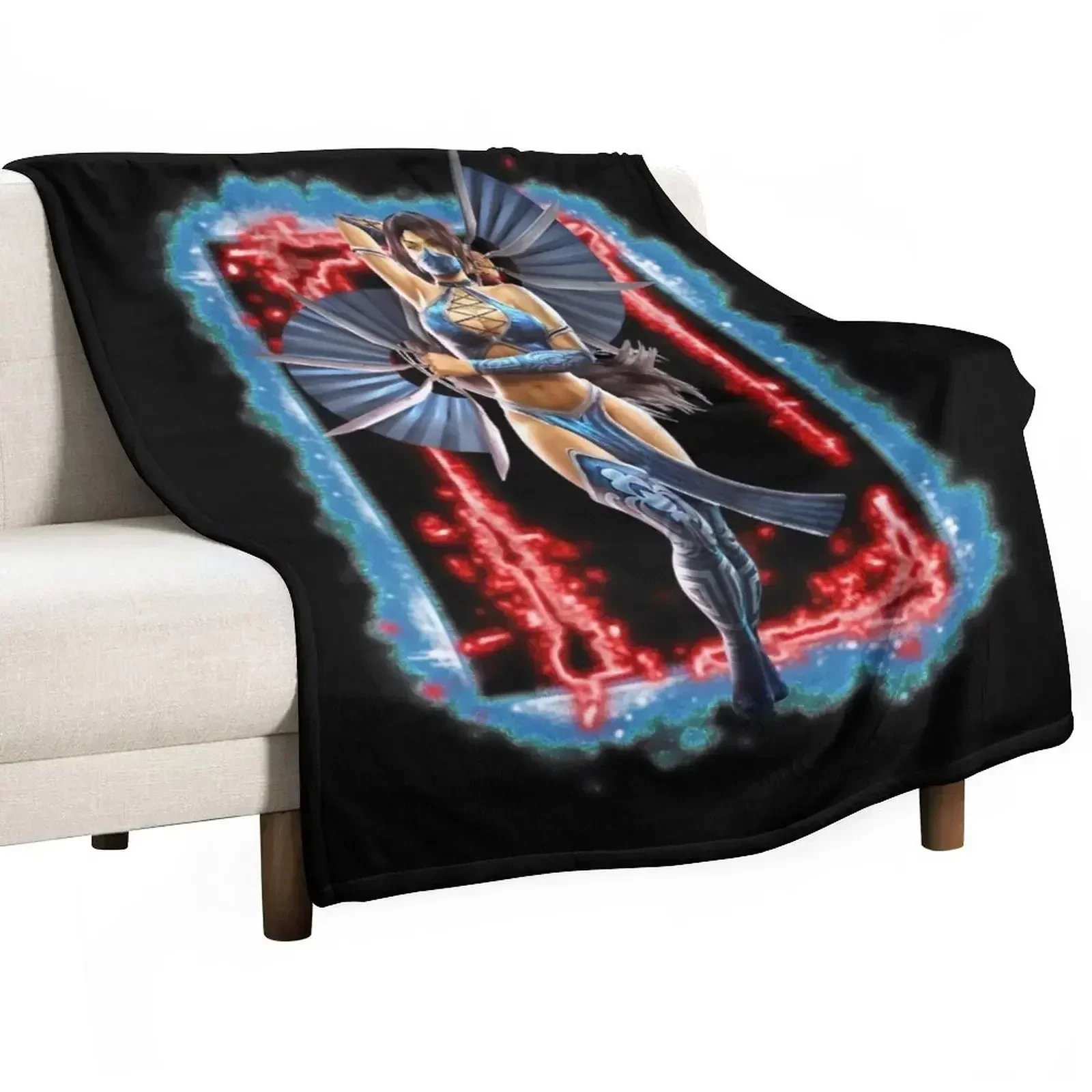 Mortal Kombat - MK9 - Kitana Art - 915207733 Throw Blanket Soft Big valentine gift ideas Soft Beds Fashion Sofas Blankets