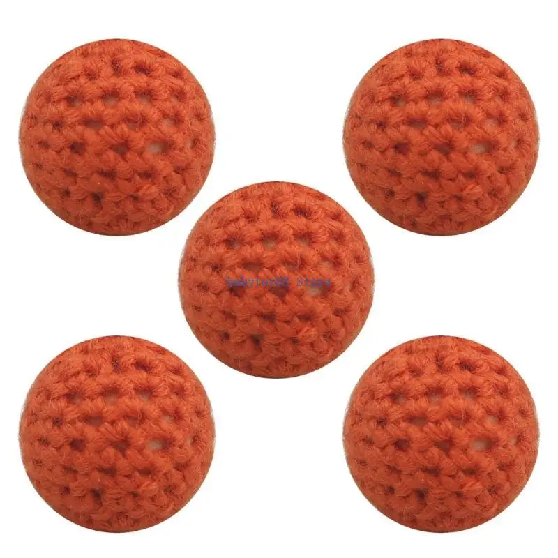 Y4UD 5 قطعة حبات الكروشيه 16 مللي متر الخرز الحرفية الملونة لصنع هوة كليب سلسلة مفاتيح قصيرة قلادة الزينة الحرفية #4