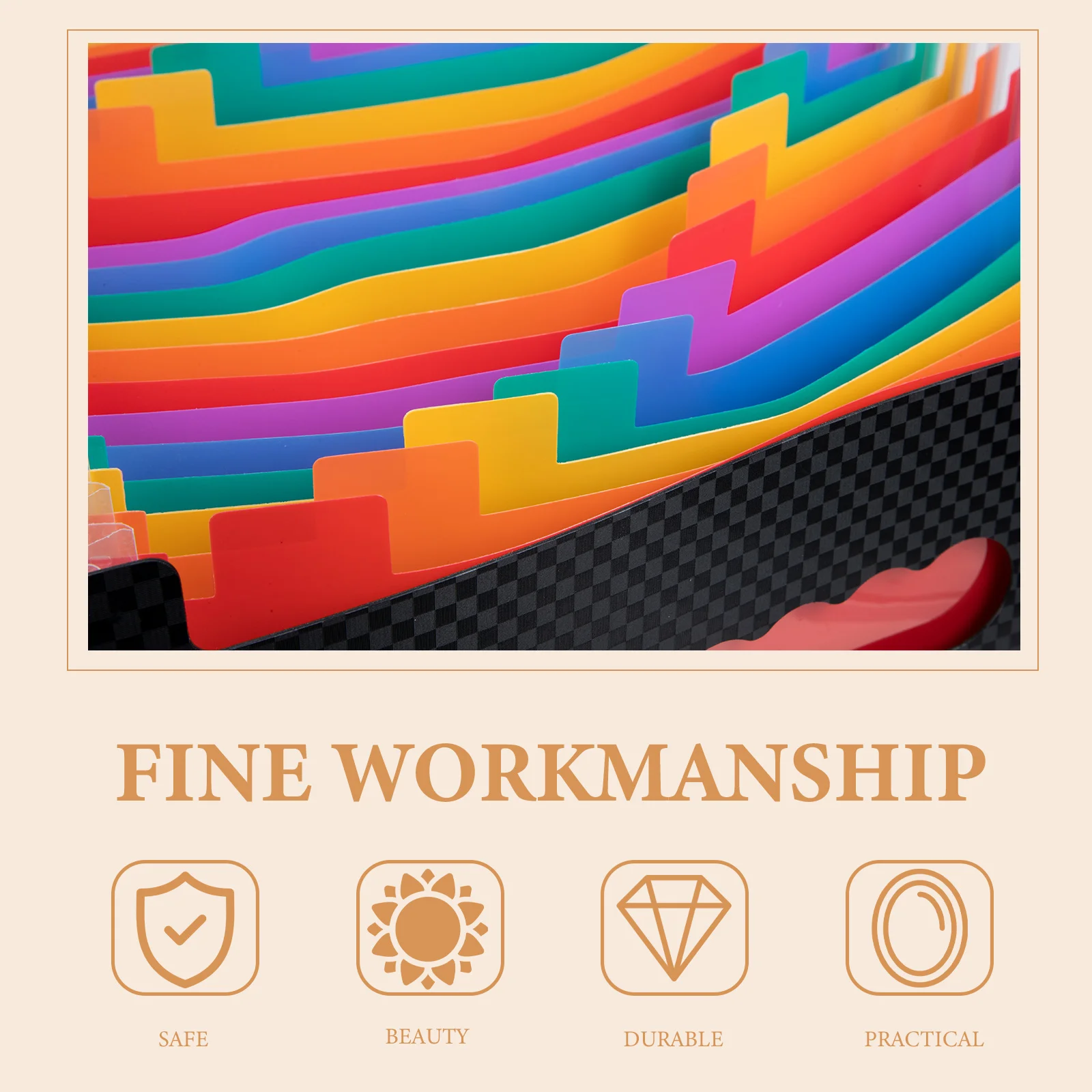 

Grid Pattern Organizer A4 Size Expandable For Documents Receipts Business Cards Portable Filing Storage Accordion File