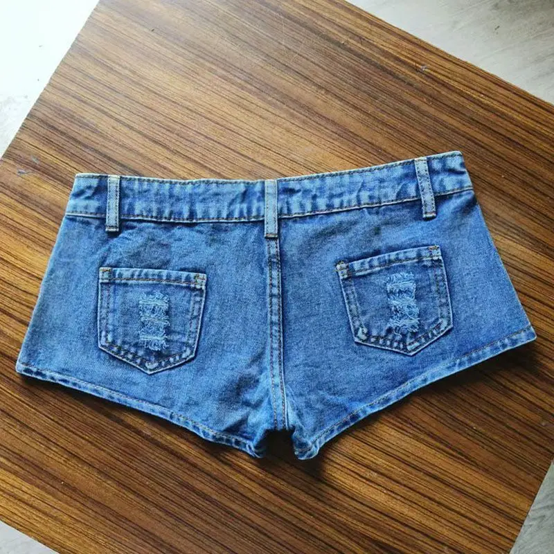 

New Double Zipper Denim Shorts Women's Sexy Split-ended Super Shorts Design Hip-wrapped Hot Pants