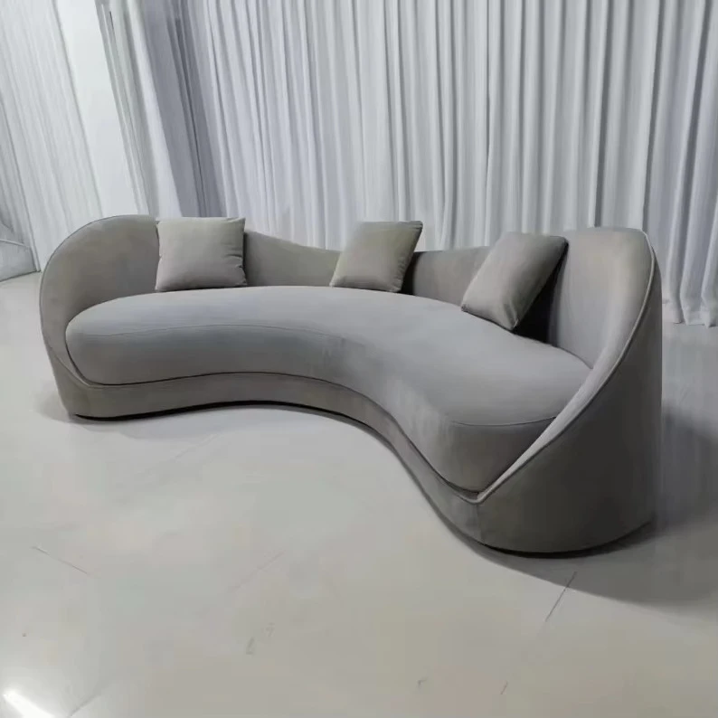 

@！Factory Price Nordic Style Home Sectional Sofa Ashwood Leg Base with Lambswool Velvet Set for Living Room