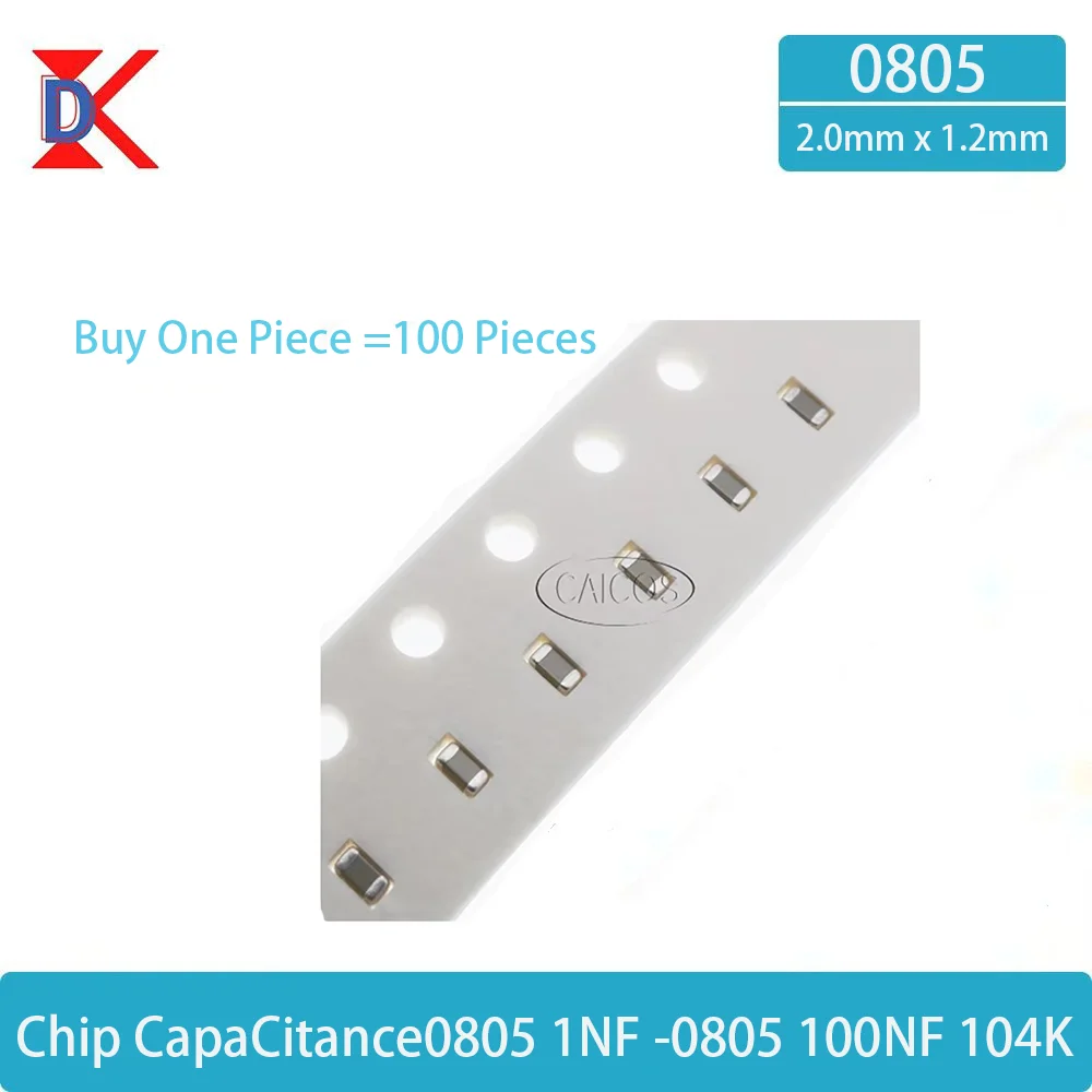 Picture 3: 100PCS SMD 0805 Capacitor Assorted Kit 1NF - 5.6NF Surface Mount Ceramic Capacitor