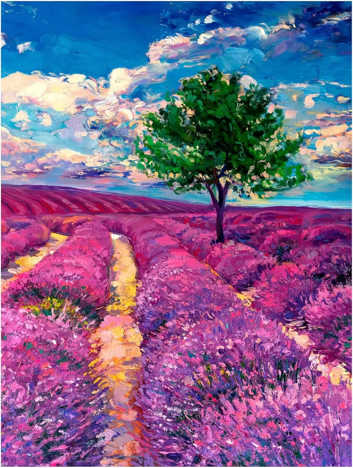 

Purple Beautiful Flower Field Wooden Puzzle 300/500/1000Pcs Jigsaw Puzzles for Gameroom Bedroom Decor Birthday Holiday Gift