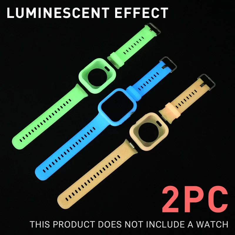 2pc for Huawei Fit3/Fit4/Fit4 Pro Glow-in-the-Dark Strap + Case Luminous Night Visibility Accessory