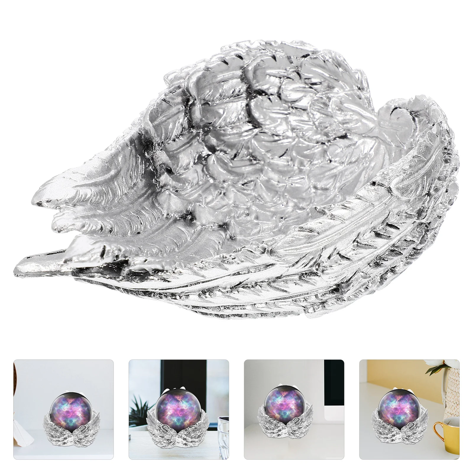 

Crystal Ball Stand Resin Wing Shape Desktop Display Holder Decorative Crystal Sphere Support Rack Crystal-Ball Support Base