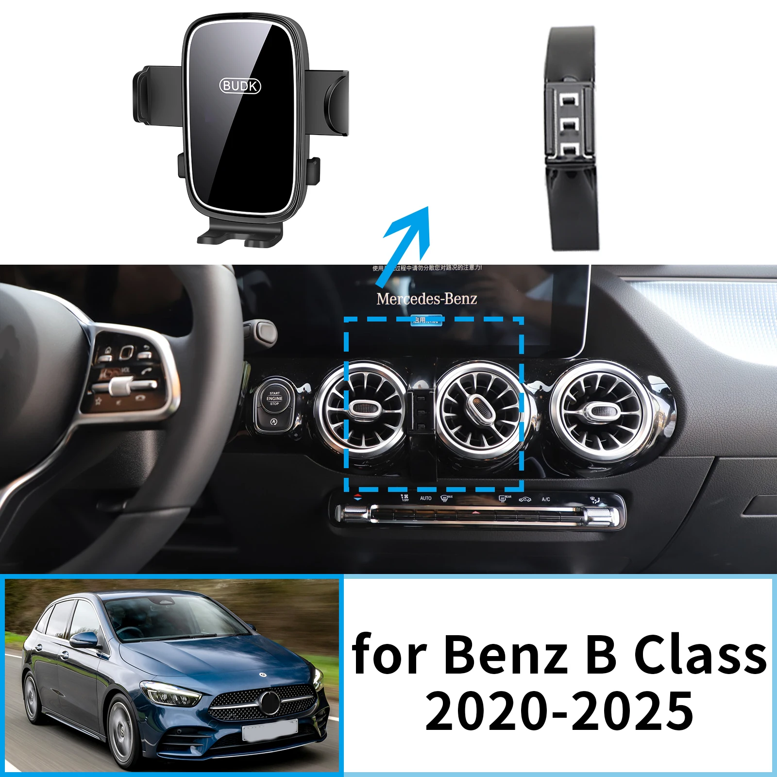 

Car Mobile Phone Holder for Mercedes-Benz B Class W246 W247 2020~2025 Navigation Stand Auto Accessories GPS Bracket
