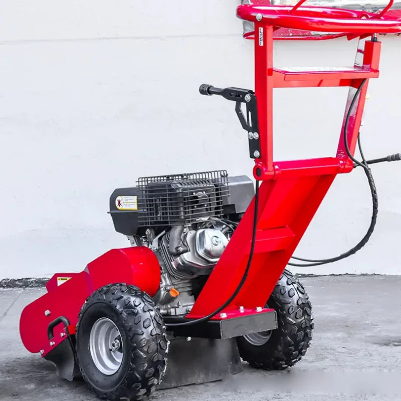 Hand Pushed Small Stump Grinder Tree Root Removal Machine Portable Garden Tree Stump Crusher Cleaning Equipment