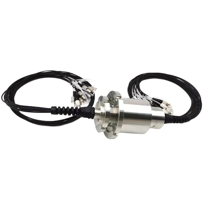 360 degree rotating photoelectric slip ring multi-channel single multi-mode fiber electrical touchpoint contact material