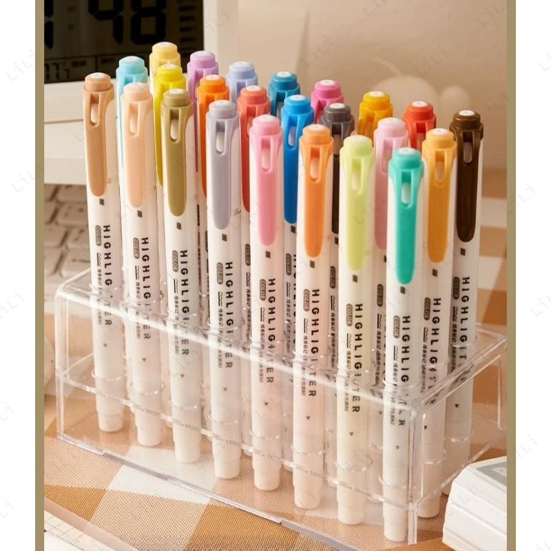 5 шт./компл., высокоценные флуоресцентные штрихи с двойной головкой, ключевые точки без размазывания, маркировка заметок, съемка дневника, мощный инструмент