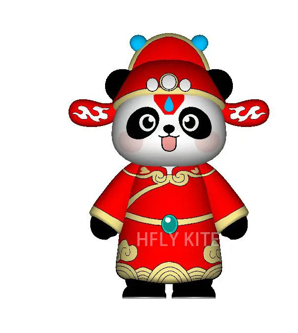 HFLY Nuovo Arrivo Morbido Gonfiabile 3.5m/5m Cartoon Panda Aquilone Linea Lavanderia per Adulti di Alta Qualità 40D Nylon Mostra Aquilone pendente