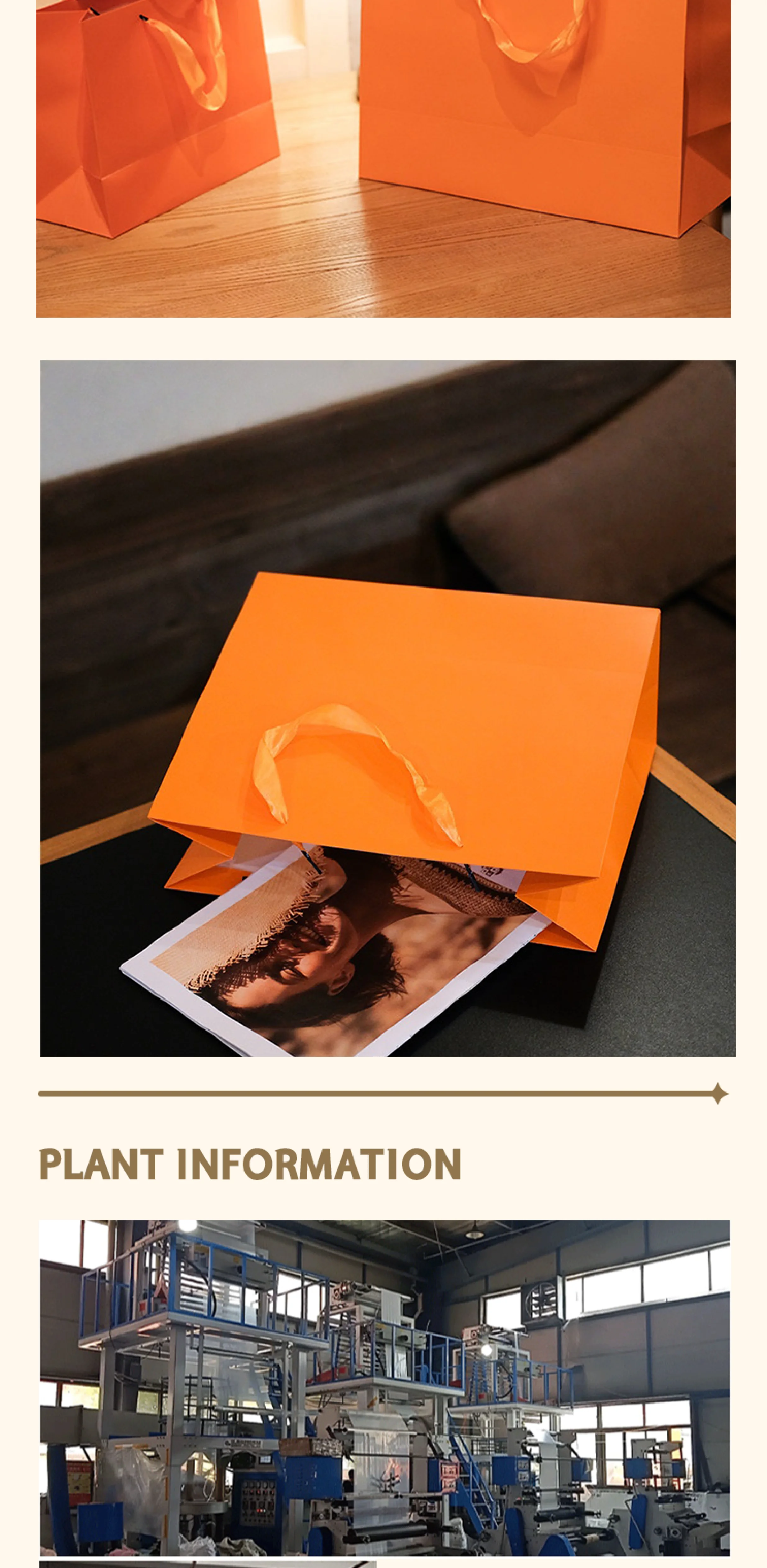 10 Stück orangefarbene Kleidertaschen, Geschenktüten für Feiertage und Partys, Einkaufstaschen, unterstützt individuelles Logo – Detail 6