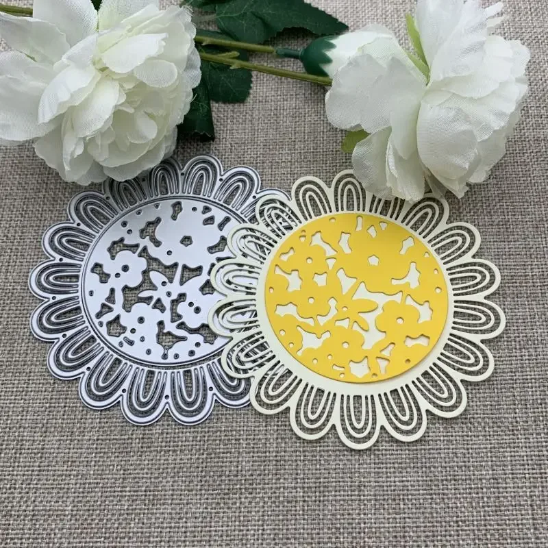 Flower circle frame Metal Cutting Dies Stencils For DIY Scrapbooking Decorative Embossing Handcraft Die Cutting Template