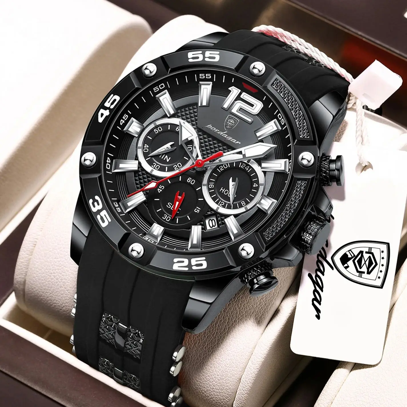 

POEDAGAR Sports Military Men Watch Waterproof Luminous Chronograph Date Stylish Man Wristwatch High Quality Quartz Men's Watches
