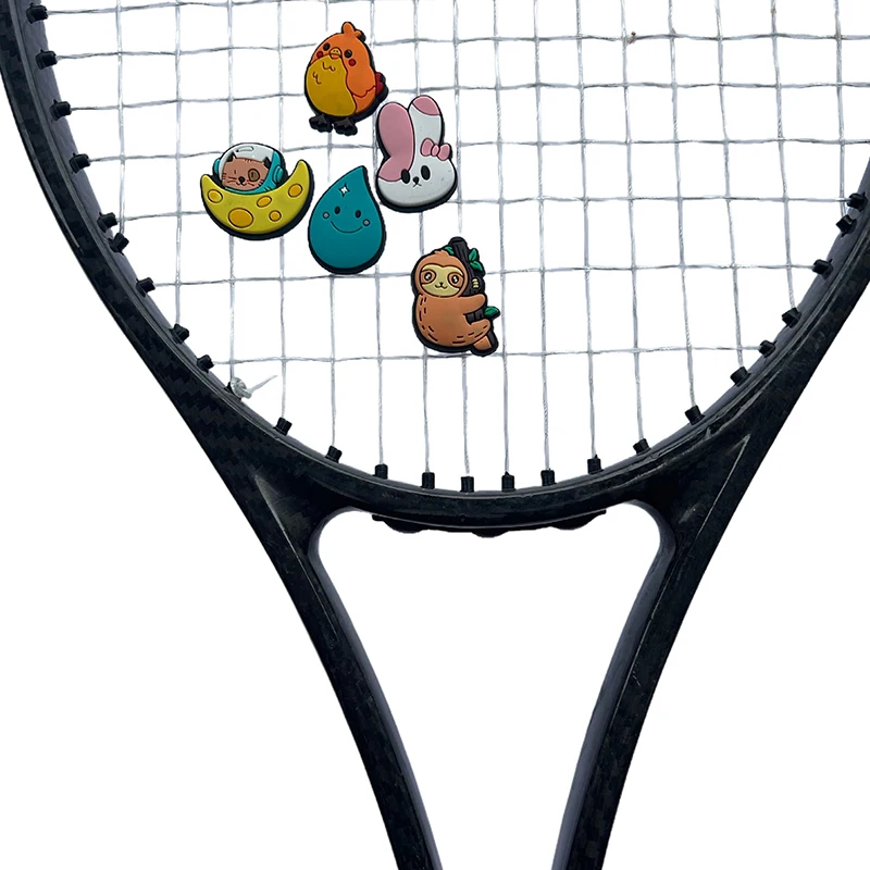 

5 шт., милые мультяшные силиконовые теннисные гасители вибрации, теннисная ракетка, антивибрационная ракетка для сквоша, демпфер, аксессуары для тенниса