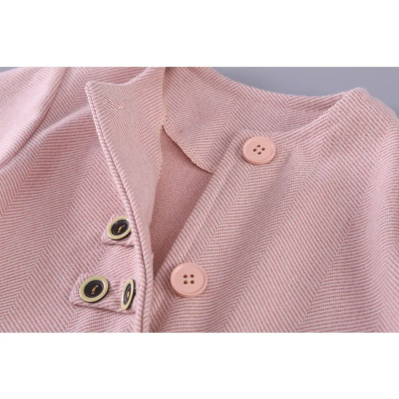 Bellbell Herbst Kinder Mädchen 2-teiliges Kleidungsset, einfarbig, 1-6 Jahre, Kinder Mädchen Mantel Anzug, elastische Taille, Baby Mädchen Weite Hose – Detail 10