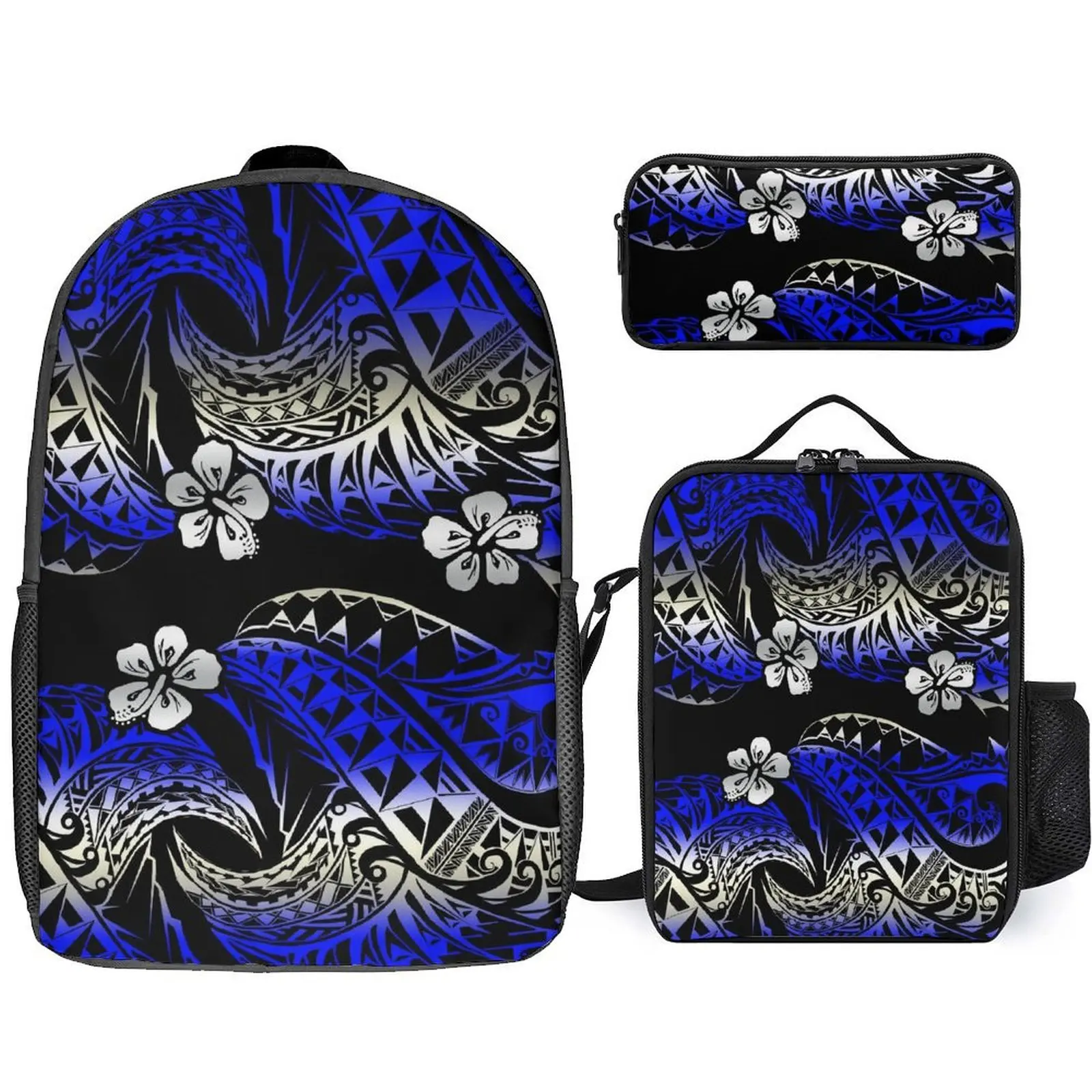 

New 17-Inch Fashionable Backpack With A Pen Case Custom-Printed Large-Capacity Schoolbag Student Schoolbag Polynesian Backpack