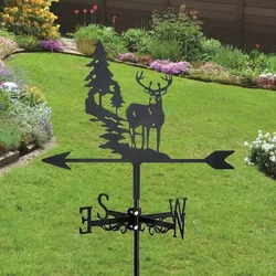 Outdoor Wind Vane,Outdoor Decorations,Metal Weather Vane,Garden Decorations,Home Decorations For Gardens Christmas Deer