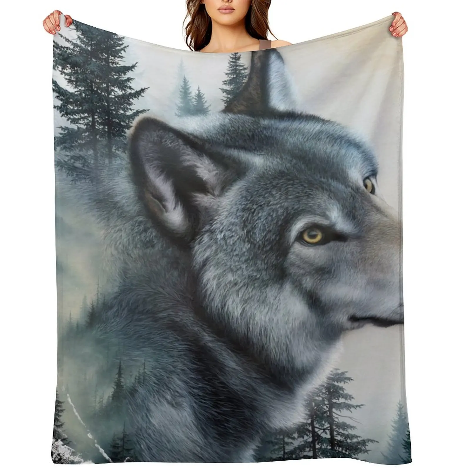 

The Echo of the Forest'' Throw Blanket Winter beds Quilt decorative Luxury Throw Blankets