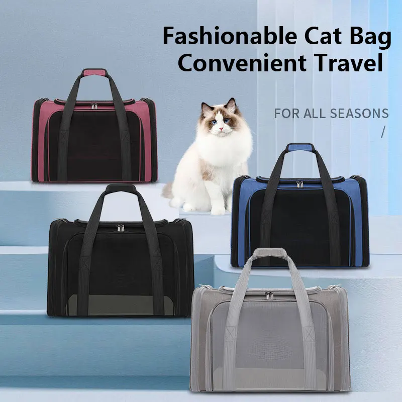 

Cat Carrier Bag Soft Side Backpack Cat Pet Carriers Cat Travel Bags Airline Approved Transport For Small Dogs Cats Out going