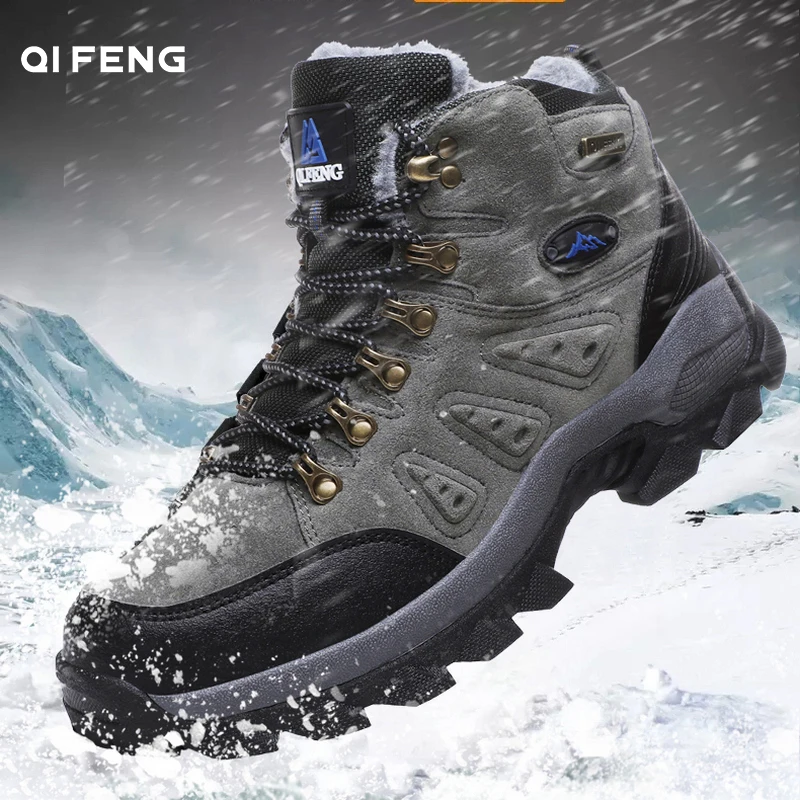 New arrival Winter Pro-Mountain Outdoor Hiking Shoes For Men Women Add Fur Hiking Boots Walking Warm Training Trekking Footwear