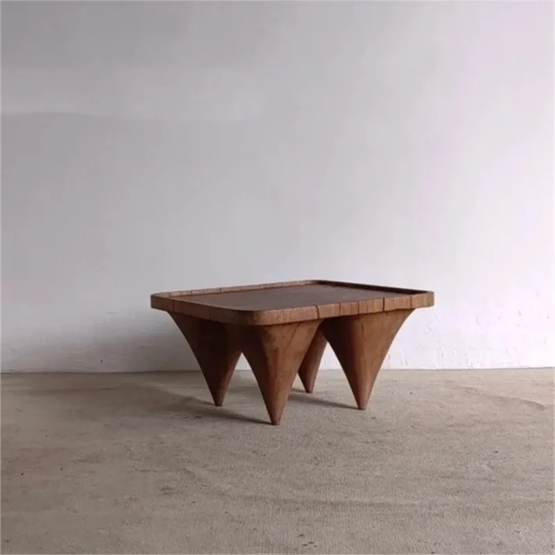 OLEVO Solid Wood Tatami Coffee Table Low Table Japanese Zen Retro Log Pier Coffee Table Small Coffee Tables Tea Table Furniture