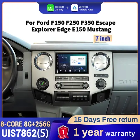 포드 F150 F250 F350 이스케이프 익스플로러 에지 E150 머스탱용 7인치 차량용 라디오, 4G 무선 블루투스 CarPlay 헤드 유닛 터치스크린 포드 F150 F250 F350 이스케이프 익스플로러 에지 E150 머스탱용 7인치 차량용 라디오, 4G 무선 블루투스 CarPlay 헤드 유닛 터치스크린