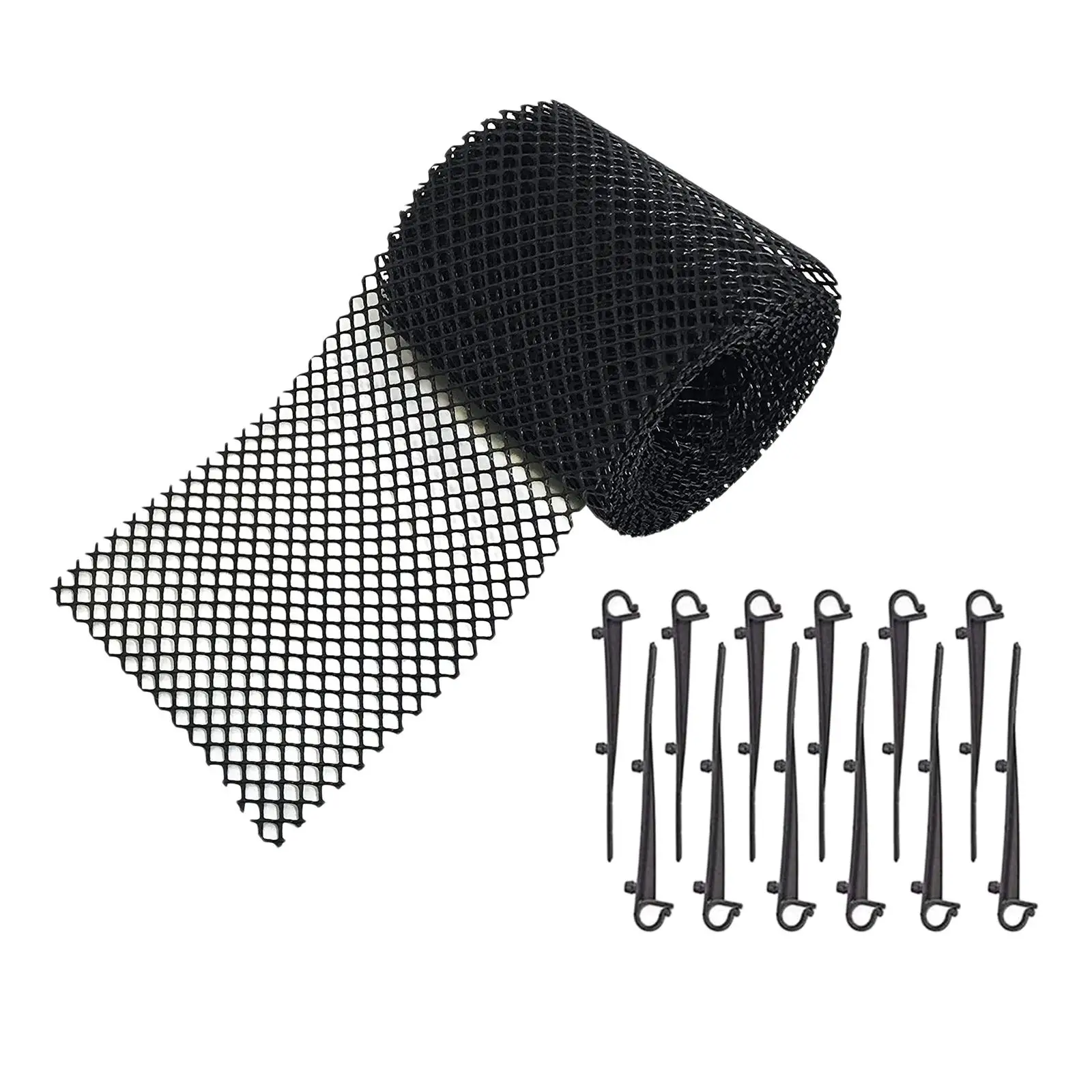 Flexible Leaf Guard Mesh Gutter Protector 15cm Width 6m Length DIY Cut Screen for Rain Gutter Anti Clogging Roof Filter