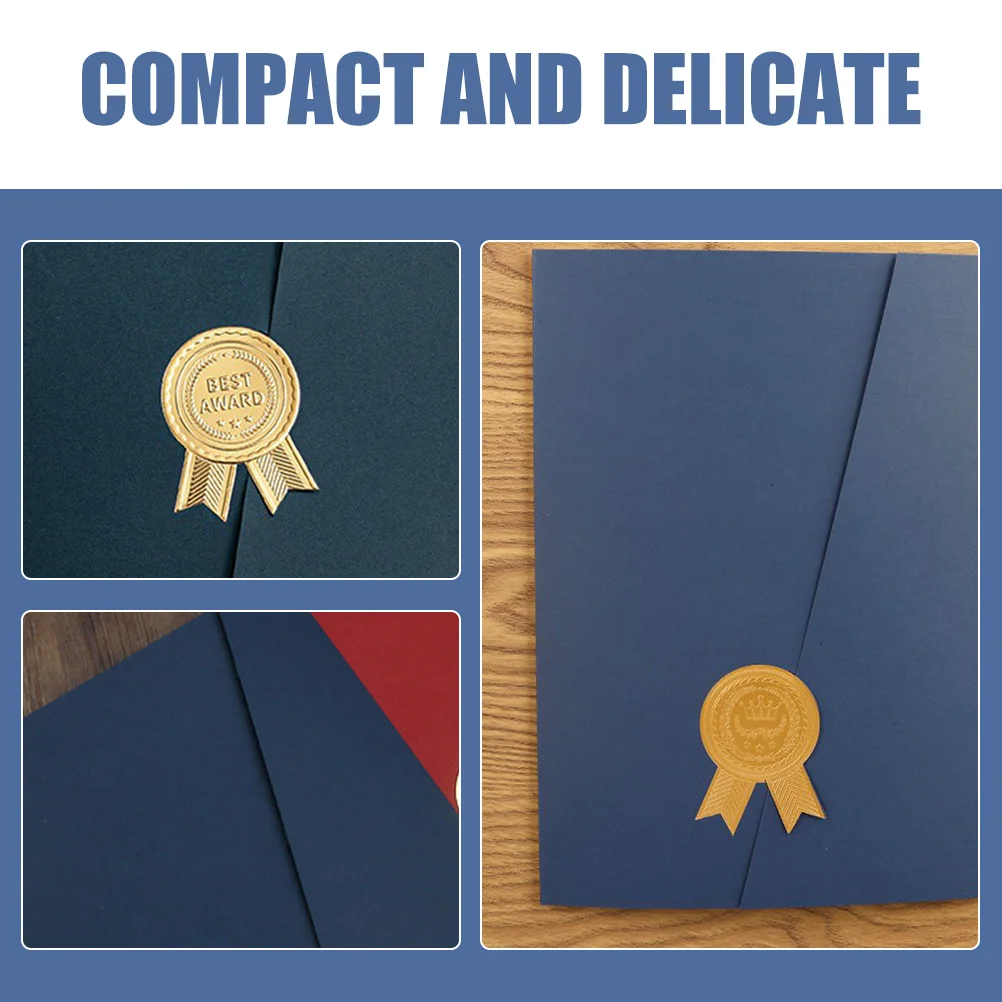 Honor Certificate Shell Folder Letter of Appointment Envelope Paper Award Holder Document Cover Navy Protector Diploma Staff