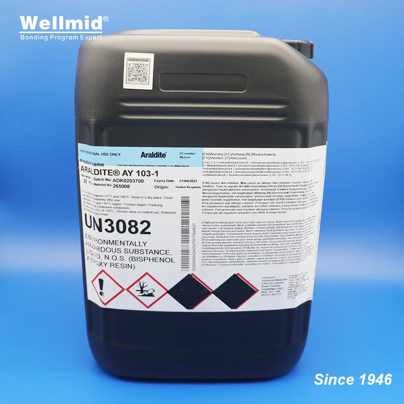 ARALDITE AY103-1 Hardener HY991 AB glue Low viscosity two component epoxy adhesive easy to apply over large areas Solvent free
